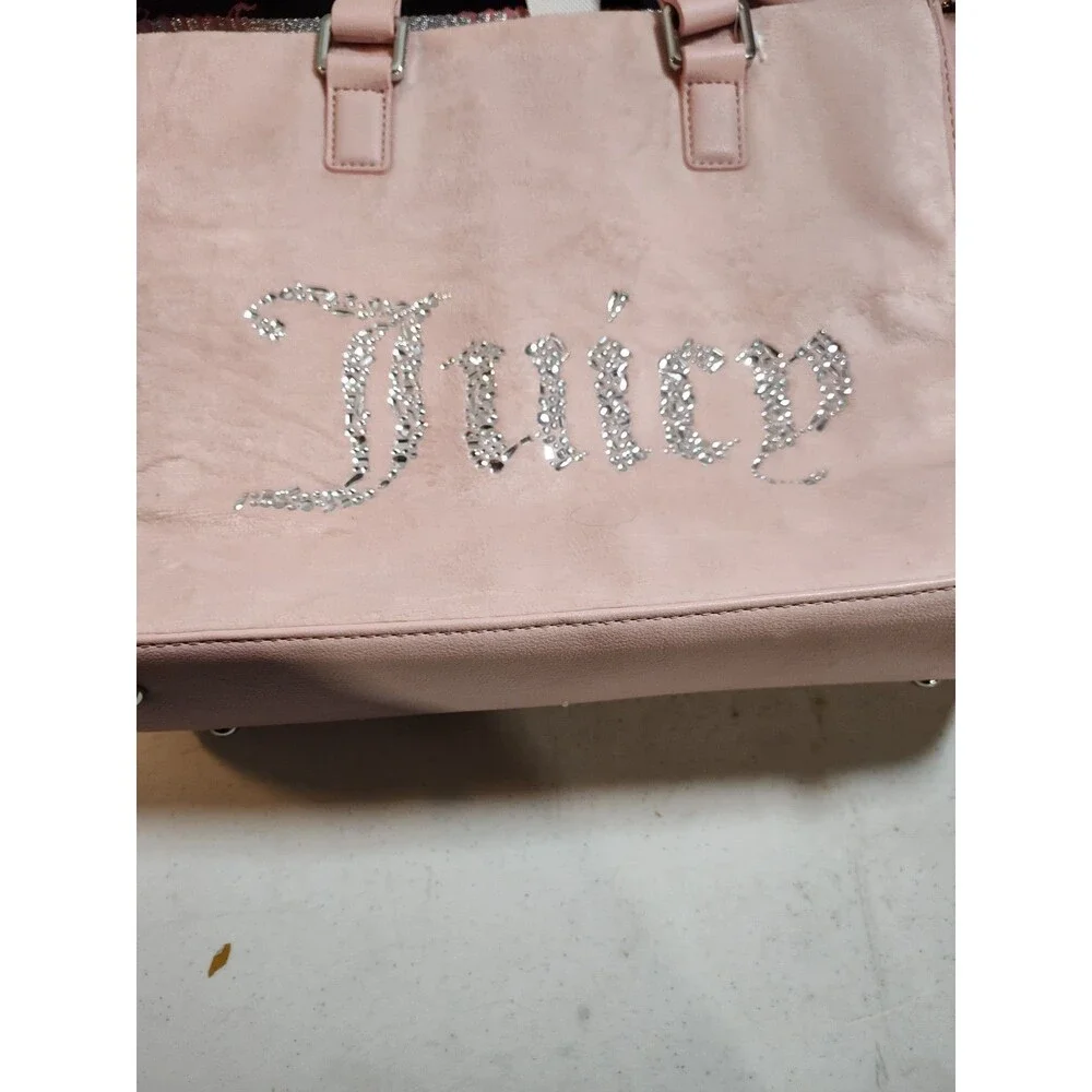 Juicy Couture Extra Spender Tote In Soft Pink Velvet Studded Logo (875)